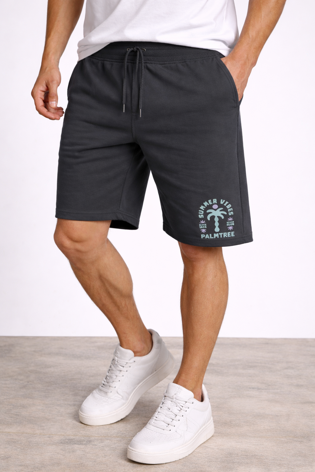 Men’s Premium Fleece Shorts – Relaxed Fit Casual Lounge Shorts (Dark Grey)
