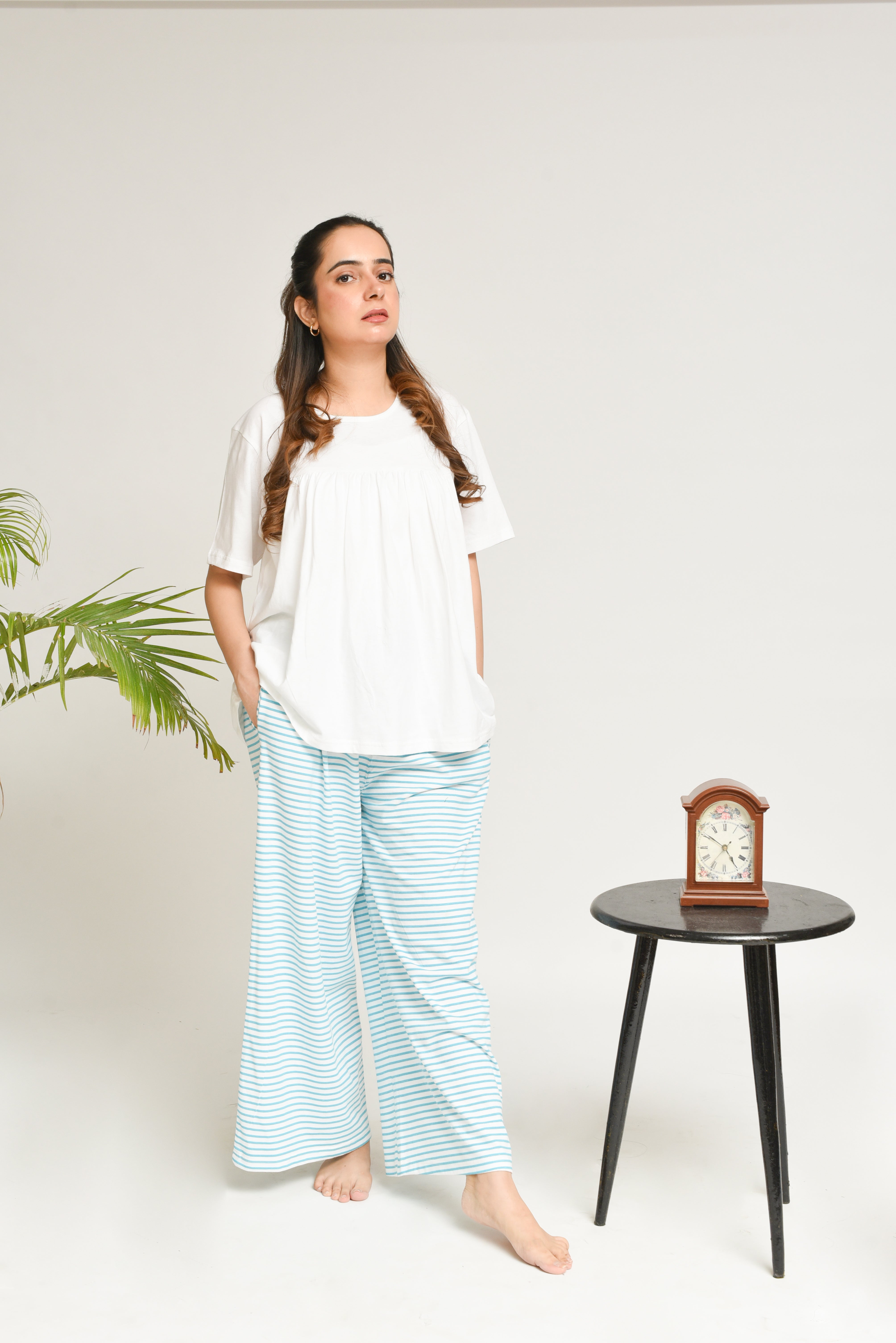 Printed Pj Set - White