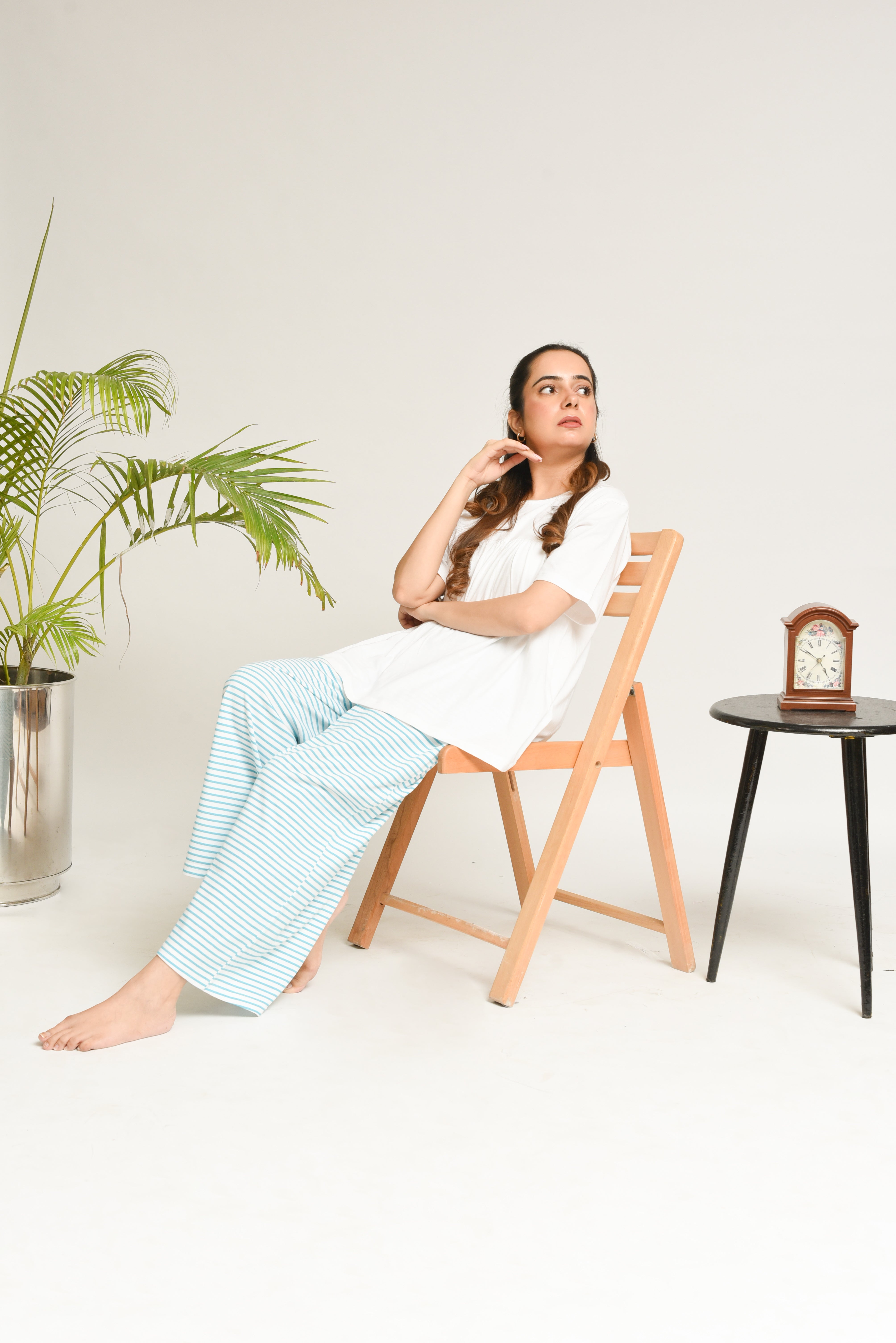 Printed Pj Set - White