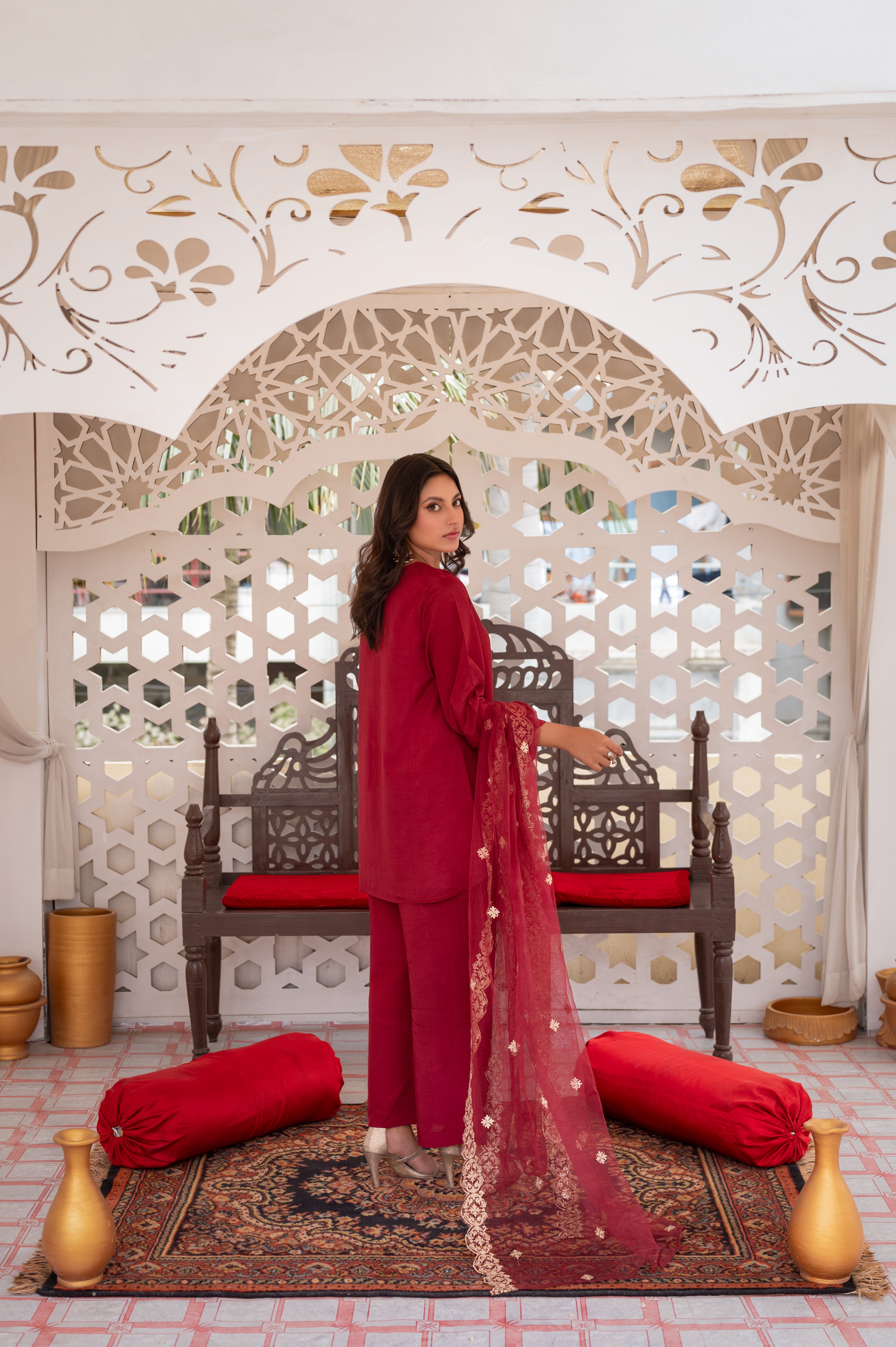 Gul-e-Anar - (گلِ انار) - Cotton Silk