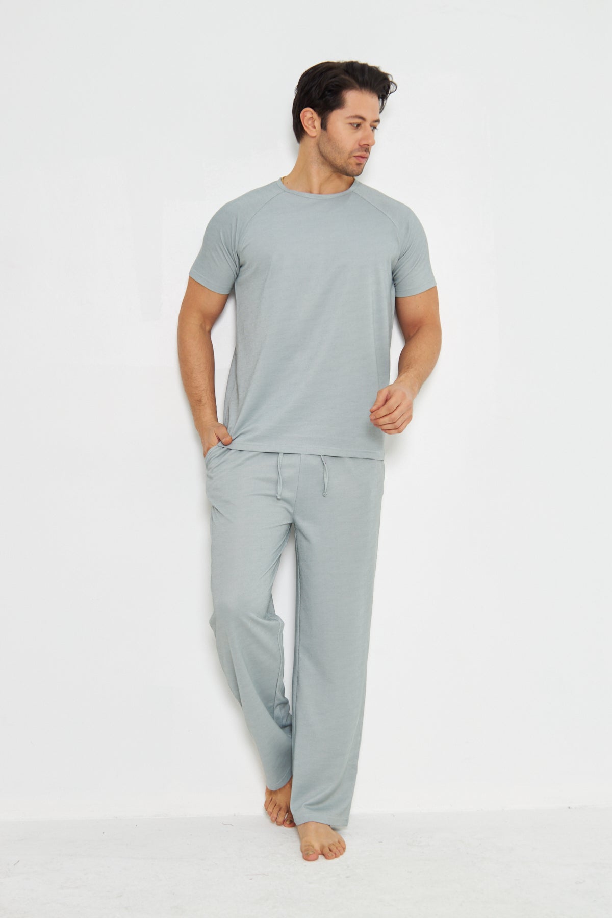 Men's Nightwear - Soft Blue-Grey