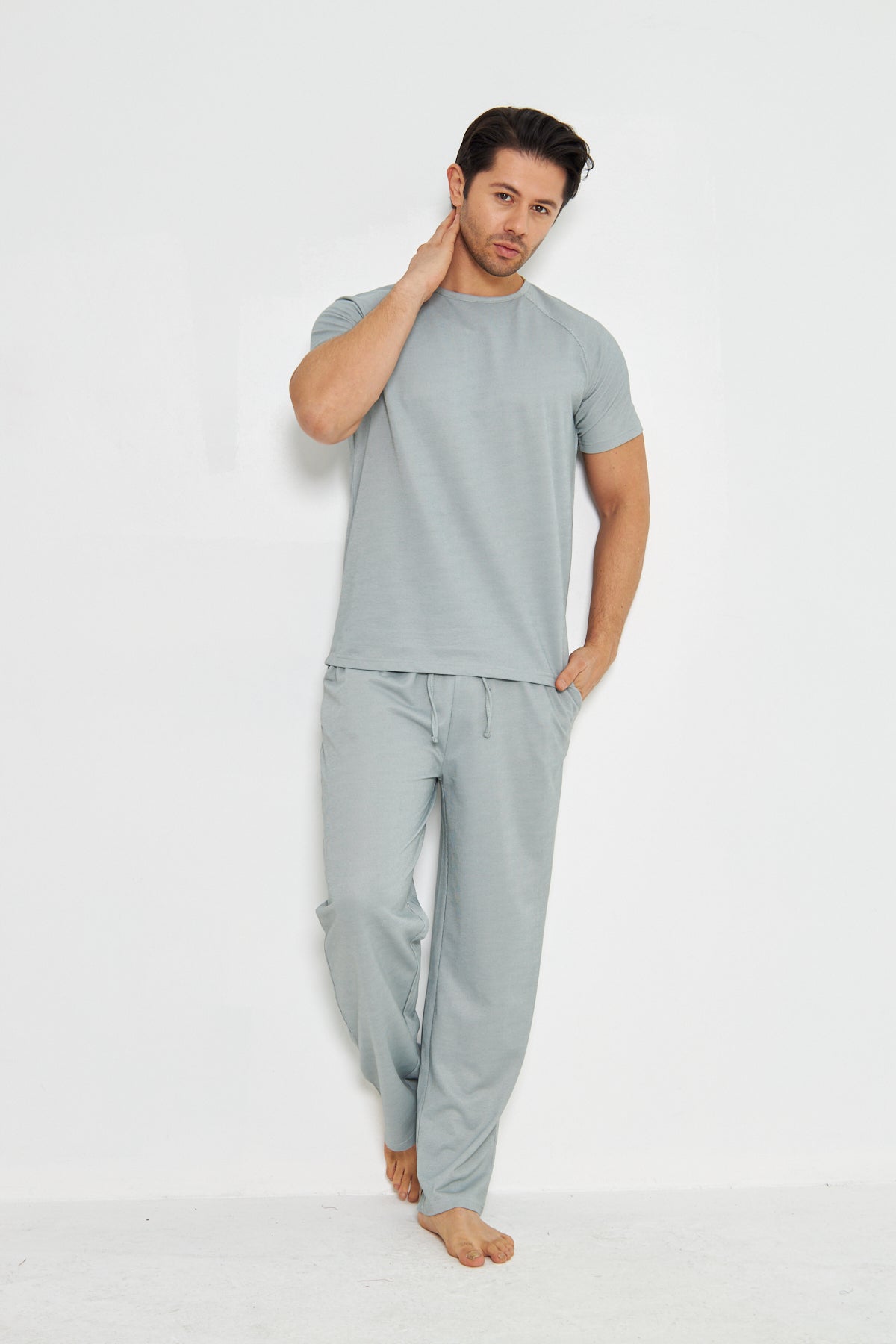 Men's Nightwear - Soft Blue-Grey